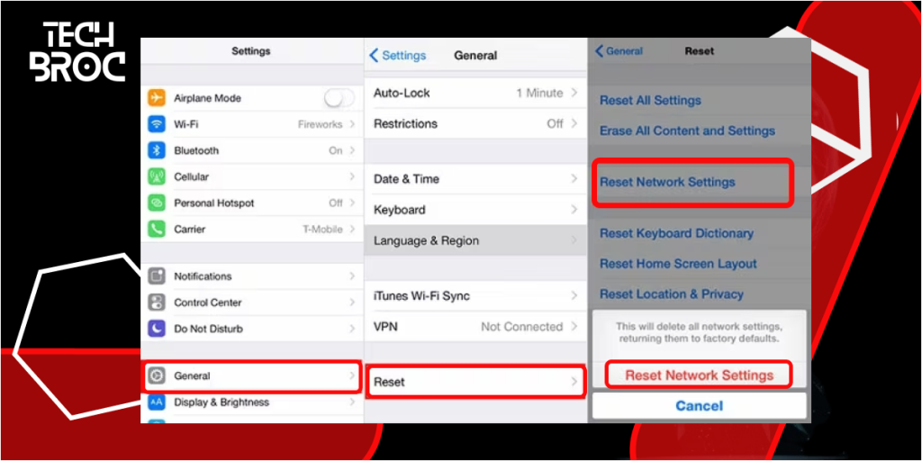 Reset Network Setting of Iphone