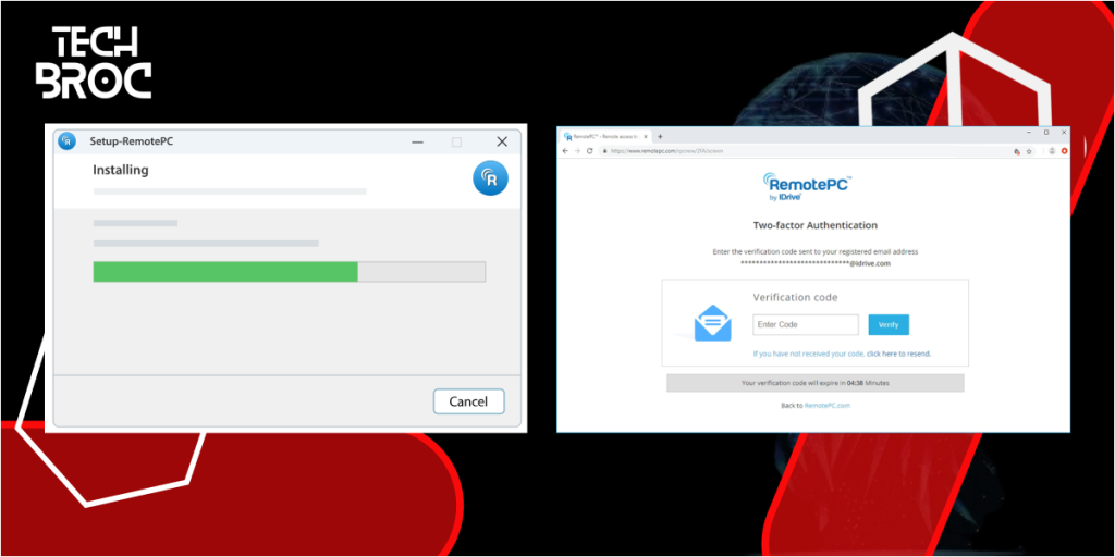 Initial Installation and Account Creation to Set Up RemotePC Personal Key