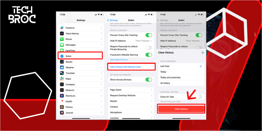 Clear Safari Website Data to fix Verify Server Identity on iPhone