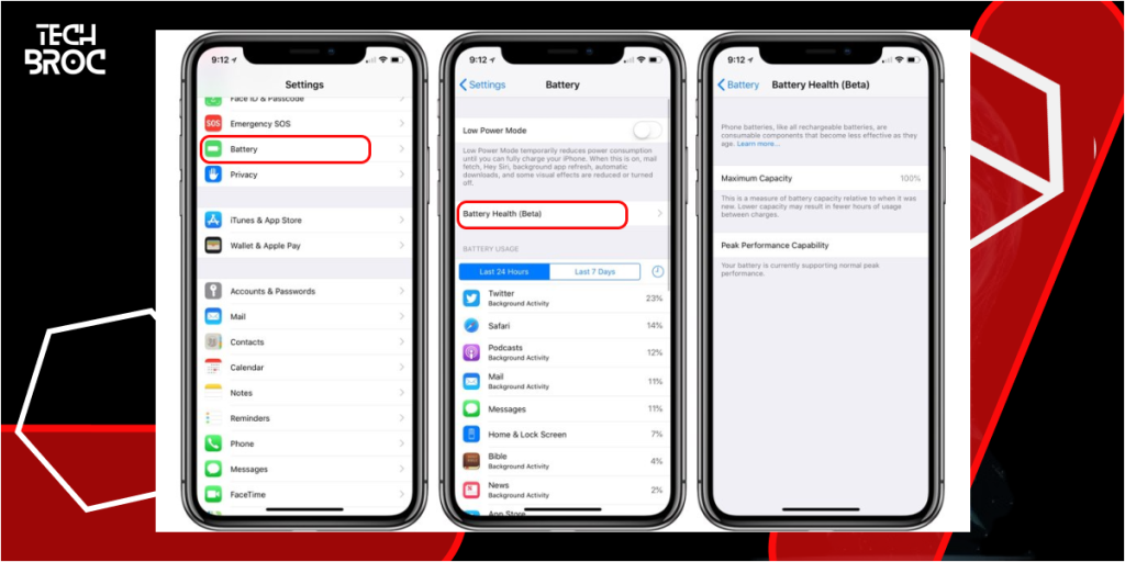 Monitor battery health for Preventing the iPhone White Screen of Death