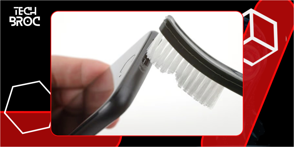 Clean the Charging Port of iphone with a Brush