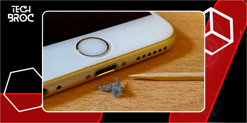 Remove Stubborn Debris with a Toothpick to clean Iphone charging port