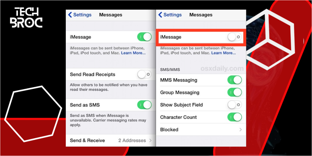 iMessage Not Activated can be the cause of green messages on iPhone
