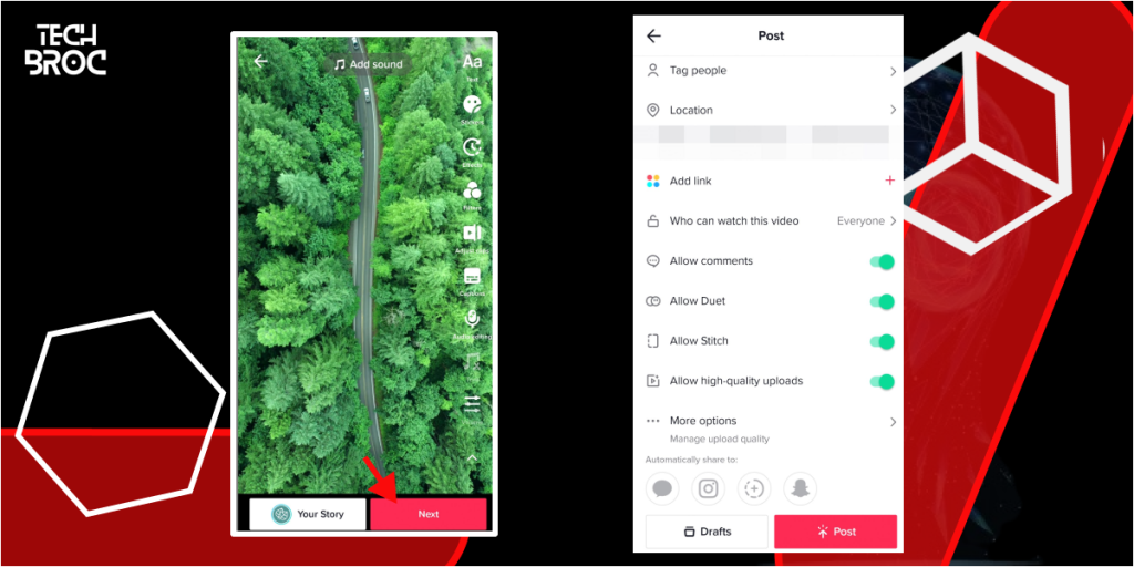 Tap on Next Steps to Save TikTok Videos Without Posting