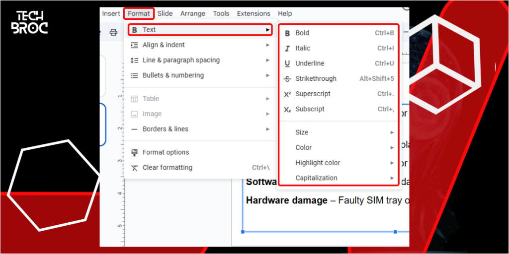 Use the auto fit option to Wrap Text in Google Slides