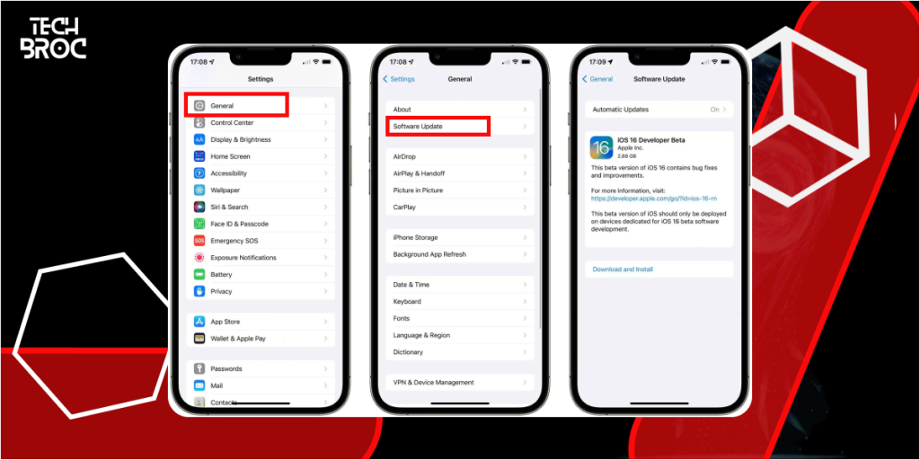 update iOS software to Fix Call Failed on iPhone
